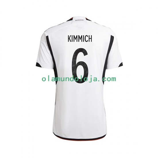 Camisola Alemanha Joshua Kimmich 6 Homem Equipamento Primeiro Copa do Mundo 2022 Manga Curta